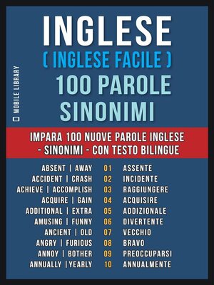cover image of Inglese ( Inglese Facile ) 100 Parole--Sinonimi